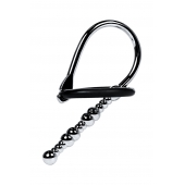 Серебристый уретральный плаг-бусины TOYFA Metal с мягким фиксириющим кольцом - ToyFa - купить с доставкой в Воронеже