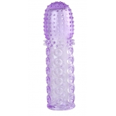 Насадка гелевая фиолетовая с точками, шипами и наплывами - 13,5 см. - Toyfa Basic - в Воронеже купить с доставкой