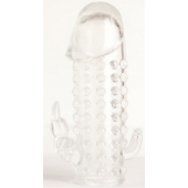 Гелевая прозрачная насадка с 2 отростками - 13 см. - Toyfa Basic - в Воронеже купить с доставкой