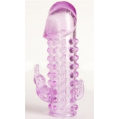 Закрытая фиолетовая насадка с 2 отростками - 13 см. - Toyfa Basic - в Воронеже купить с доставкой