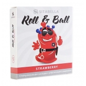 Стимулирующий презерватив-насадка Roll   Ball Strawberry - Sitabella - купить с доставкой в Воронеже