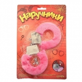 Металлические наручники с розовой плюшевой отделкой - Сима-Ленд - купить с доставкой в Воронеже