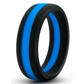 Черно-синее эрекционное кольцо Silicone Go Pro Cock Ring - Blush Novelties - в Воронеже купить с доставкой