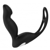 Черный вибромассажер простаты P-PLEASER W ERECTION ENHANCE - Dream Toys - в Воронеже купить с доставкой