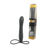 Черная насадка на пенис для двойной стимуляции Mojo BlackJack - 15 см. - Seven Creations - в Воронеже купить с доставкой