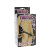 Мужской фаллопротез с вибрацией ROBOTIC MALE STRAP-ON BLACK - 17 см. - Seven Creations - купить с доставкой в Воронеже