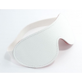 Белая кожаная маска на глаза на резинке - БДСМ Арсенал - купить с доставкой в Воронеже