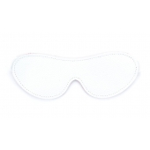 Белая кожаная маска на глаза на резинке - БДСМ Арсенал - купить с доставкой в Воронеже