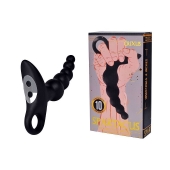 Черный силиконовый анальный вибромассажер-ёлочка с колечком-ограничителем - Erokay - в Воронеже купить с доставкой