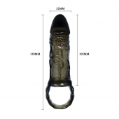 Закрытая насадка на фаллос с кольцом для мошонки - 15 см. - Sex Expert - в Воронеже купить с доставкой