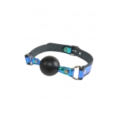 Кляп-шарик на чёрно-синих ремешках - Sitabella - купить с доставкой в Воронеже