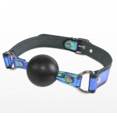 Кляп-шарик на чёрно-синих ремешках - Sitabella - купить с доставкой в Воронеже