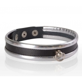 Узкий серебристо-черный ошейник - Sitabella - купить с доставкой в Воронеже