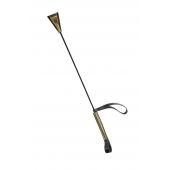 Черно-золотистый стек с хлопушкой из кожи - 62 см. - Sitabella - купить с доставкой в Воронеже