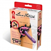 Черно-розовые плюшевые трусики для страпона - Lux Fetish - купить с доставкой в Воронеже