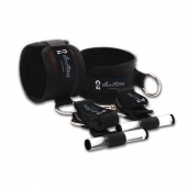 Черные фиксаторы с креплением к двери - Lux Fetish - купить с доставкой в Воронеже