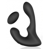 Черный силиконовый вибромассажер простаты с пультом ДУ - Sex Expert - в Воронеже купить с доставкой