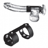 Двойной поддерживаюший ремень для пениса с заклепками - BlueLine - купить с доставкой в Воронеже