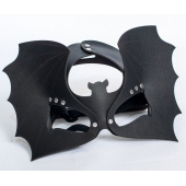 Черная кожаная маска на глаза  Летучая мышь - Sitabella - купить с доставкой в Воронеже