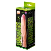 Телесная насадка с венками на Harness с коннектором GREEN LINE - 18 см. - LOVETOY (А-Полимер) - купить с доставкой в Воронеже