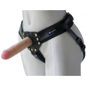 Черный пояс-трусики с двумя насадками  Экзотик-Linda  - 15,5 и 10,5 см. - LOVETOY (А-Полимер) - купить с доставкой в Воронеже