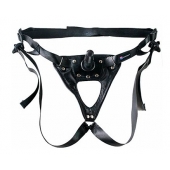 Черный пояс-трусики с насадкой  Soft-Принц  - 17 см. - LOVETOY (А-Полимер) - купить с доставкой в Воронеже