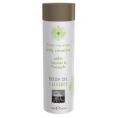 Съедобное массажное масло с ароматом кокоса и ананаса - 75 мл. - Shiatsu - купить с доставкой в Воронеже