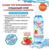 Очищающий спрей для игрушек CLEAR TOY Strawberry - 100 мл. - Биоритм - купить с доставкой в Воронеже