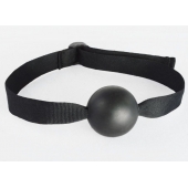 Черный кляп-шар на ремешках с пряжками - Sitabella - купить с доставкой в Воронеже
