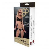 Красно-чёрные наручники на металлической цепочке - Blush Novelties - купить с доставкой в Воронеже