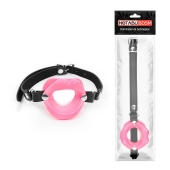 Розовый кляп-губки на черном ремешке - Notabu - купить с доставкой в Воронеже