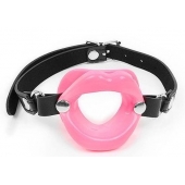 Розовый кляп-губки на черном ремешке - Notabu - купить с доставкой в Воронеже