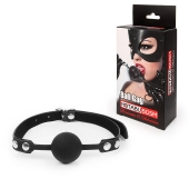 Черный кляп-шарик с регулируемым ремешком - Notabu - купить с доставкой в Воронеже