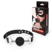 Черный силиконовый кляп-шарик на ремешке - Notabu - купить с доставкой в Воронеже