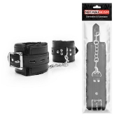 Черные наручники на металлических карабинах - Notabu - купить с доставкой в Воронеже