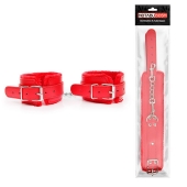 Красные мягкие оковы на регулируемых ремешках - Notabu - купить с доставкой в Воронеже