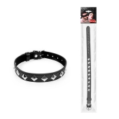 Черный ошейник с серебристыми ромбиками - Notabu - купить с доставкой в Воронеже