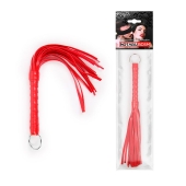 Красная плеть с рукоятью в оплетке - 28 см. - Notabu - купить с доставкой в Воронеже