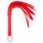 Красная плеть с рукоятью в оплетке - 28 см. - Notabu - купить с доставкой в Воронеже