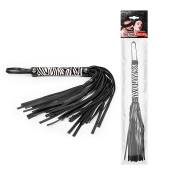 Черная многохвостовая плеть с круглой ручкой-зеброй - 39 см. - Notabu - купить с доставкой в Воронеже