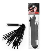 Черная многохвостая плетка с круглой ручкой с шариком на конце - 39 см. - Notabu - купить с доставкой в Воронеже