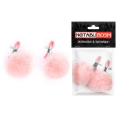 Зажимы для сосков с розовым пушком - Notabu - купить с доставкой в Воронеже