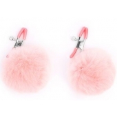 Зажимы для сосков с розовым пушком - Notabu - купить с доставкой в Воронеже