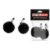 Зажимы для сосков с черным пушком - Notabu - купить с доставкой в Воронеже