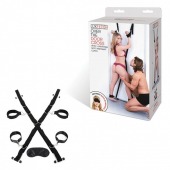 Чёрный набор для фиксации у двери - Lux Fetish - купить с доставкой в Воронеже