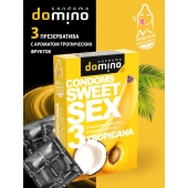 Презервативы для орального секса DOMINO Sweet Sex с ароматом тропических фруктов - 3 шт. - Domino - купить с доставкой в Воронеже