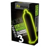Презервативы DOMINO Neon Green со светящимся в темноте кончиком - 3 шт. - Domino - купить с доставкой в Воронеже