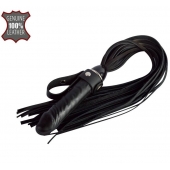 Черная плеть  Ковбой  с ручкой-фаллосом - 55 см. - Sitabella - купить с доставкой в Воронеже