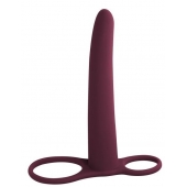 Бордовая насадка для двойного проникновения Gimlet - 16 см. - Lola Games - купить с доставкой в Воронеже