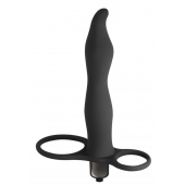 Черная вибронасадка для двойного проникновения Flirtini - 15,9 см. - Lola Games - купить с доставкой в Воронеже